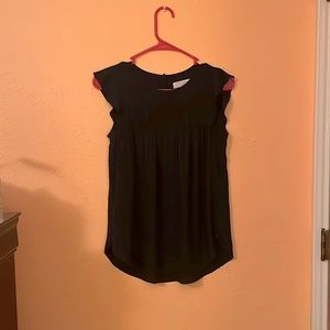LOFT formal black Gibson girl blouse